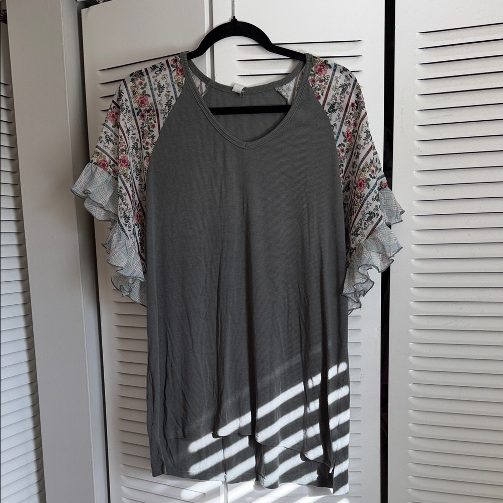 Floral Sleeve Women's Top
